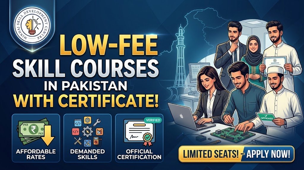 low fee skill courses in pakistan with certificate